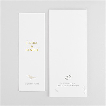 Remerciement mariage céleste photomaton - Dos du faire-part