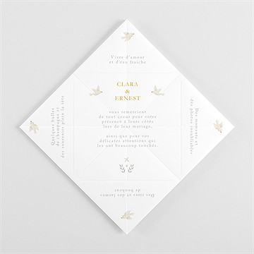 Remerciement mariage céleste origami - Vue cocotte pliée