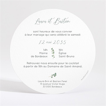 Faire-part mariage notre evidence dorure - Dos du faire-part