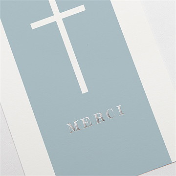 Remerciement décès simple elégance dorure - Détail de la carte