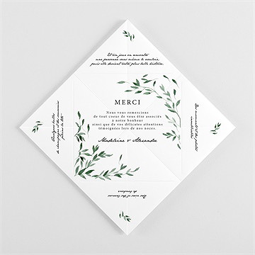 Remerciement mariage a l'ombre de l'olivier origami - Vue pliée