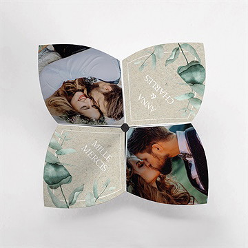 Remerciement mariage intimité origami - Côté gauche du faire-part