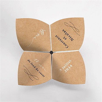 Remerciement mariage photomaton origami - Vue de dessus