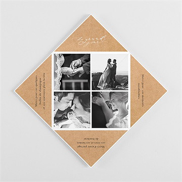 Remerciement mariage photomaton origami - Vue pliée