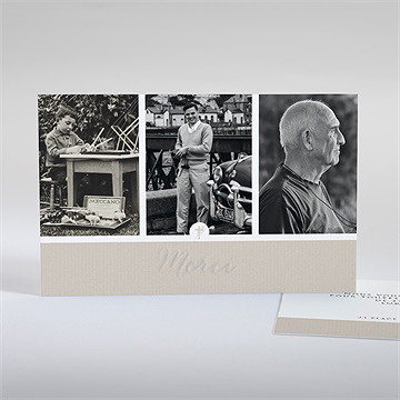 Remerciement décès hommage original gaufrage