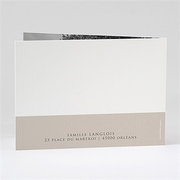 Remerciement décès hommage original plié - Dos du remerciement