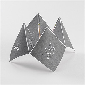 Faire-part de baptême en symboles origami