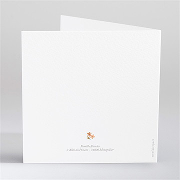 Faire-part naissance automne en fleurs - Dos du faire-part