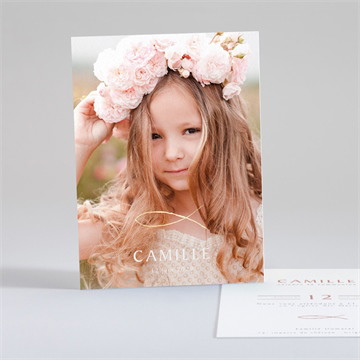 Faire-part communion jolies grâces dorure