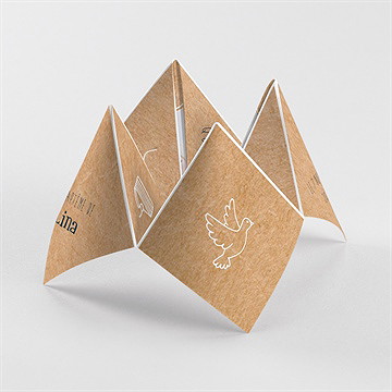 Faire-part de baptême tout en pictos origami