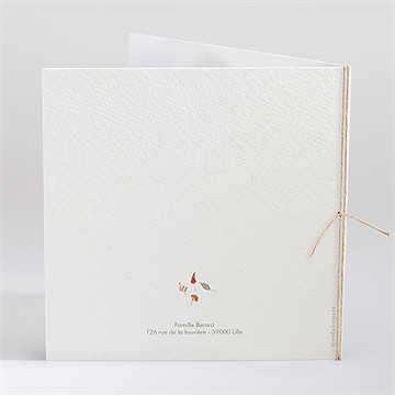 Faire-part naissance forêt - Dos du faire-part