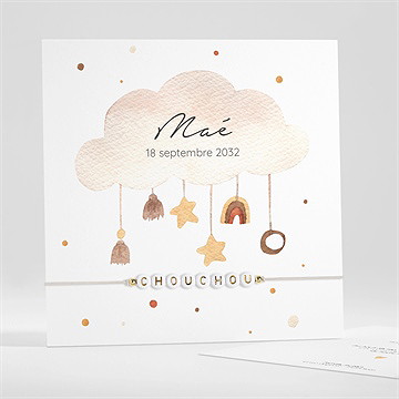 Faire-part naissance mon nuage bracelet