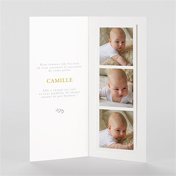 Faire-part naissance célébration - Intérieur du faire-part