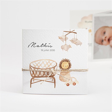 Faire-part naissance mon lion en peluche