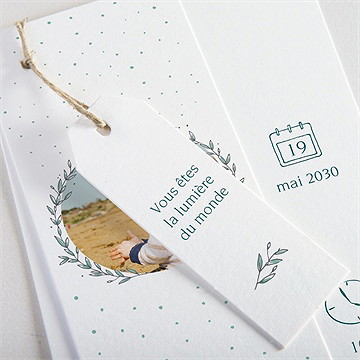 Faire-part de baptême celebrons superposition - Détail du faire-part