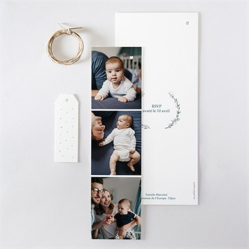 Faire-part de baptême celebrons superposition - Dos du faire-part