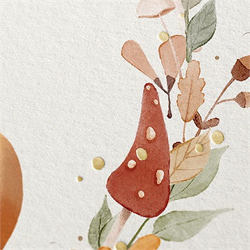 Faire-part naissance mon beau renard rond - Marquage à chaud OR