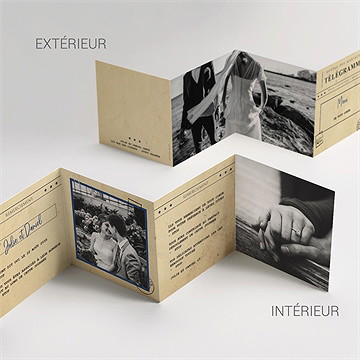 Remerciement mariage notre télégramme accordéon - Vue détaillée