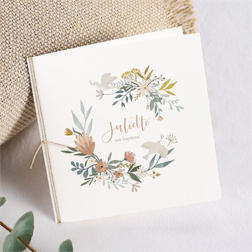 Faire-part de baptême jungle plié