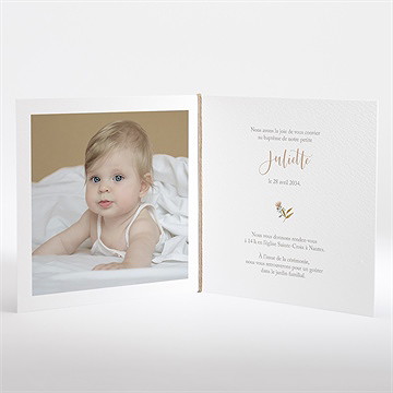 Faire-part de baptême jungle plié - Intérieur du faire-part