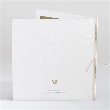 Faire-part de baptême jungle plié - Dos du faire-part