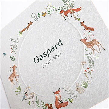 Faire-part naissance gaiement gaufrage - Détail du faire-part