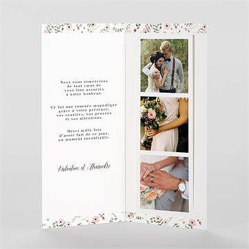 Remerciement mariage fraicheur d'été photomaton - Intérieur du faire-part
