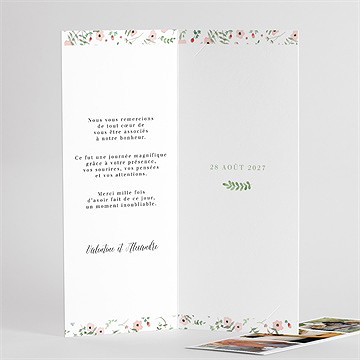 Remerciement mariage fraicheur d'été photomaton - Dos du faire-part