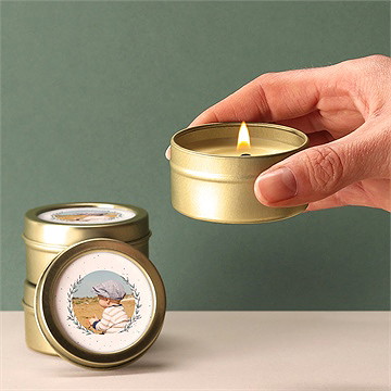 Bougie baptême celebrons or - Bougie allumée