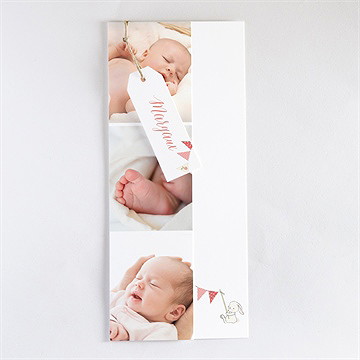 Faire-part naissance tendre guirlande trio - Faire-part assemblé