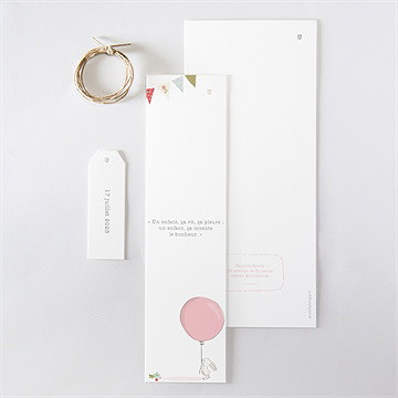 Faire-part naissance tendre guirlande trio - Dos du faire-part