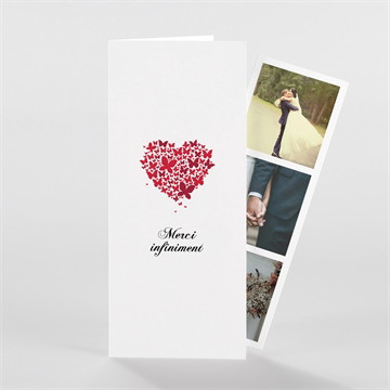 Remerciement mariage papillons en coeur photomaton