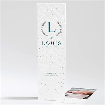 Signet baptême initiale argentée