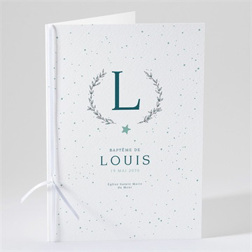 Livret de messe baptême initiale argentée