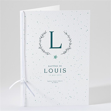 Livret de messe baptême initiale argentée