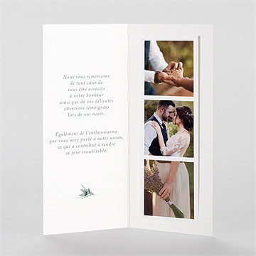 Remerciement mariage l'absolu photomaton - Intérieur du faire-part