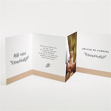 Remerciement mariage douce harmonie accordéon - Intérieur de la carte