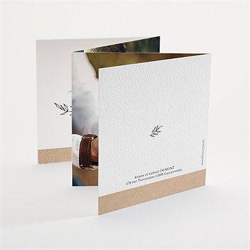 Remerciement mariage douce harmonie accordéon - Dos de la carte