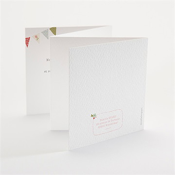 Faire-part naissance tendre guirlande accordéon - Dos du faire-part