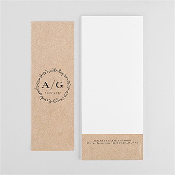 Remerciement mariage douce harmonie photomaton - Dos du faire-part