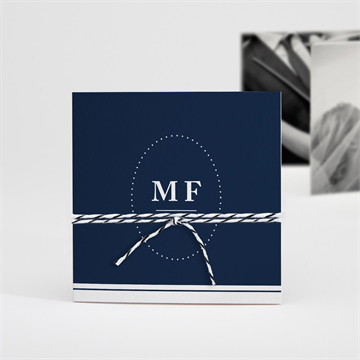 Remerciement mariage bleu romantique accordéon