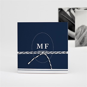 Remerciement mariage bleu romantique accordéon
