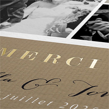 Remerciement mariage amour toujours dorure - Marquage à chaud OR