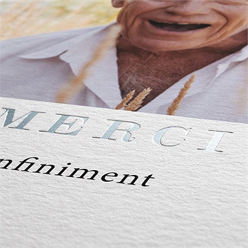 Remerciement décès ornement dorure - Détail du carte