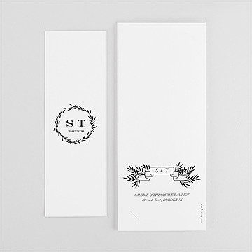 Remerciement mariage gravure secrète photomaton - Dos du faire-part