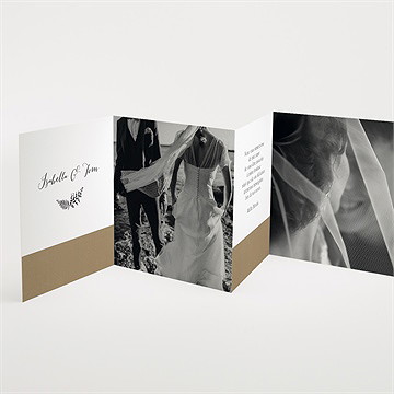 Remerciement mariage amour toujours accordéon - Intérieur du faire-part