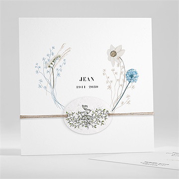 Remerciement décès ornement ensemencé