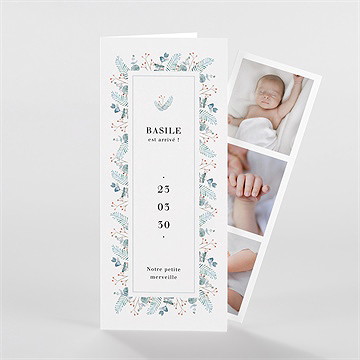 Faire-part naissance esquisse végétale photomaton
