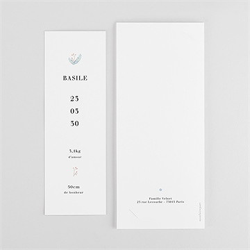 Faire-part naissance esquisse végétale photomaton - Détail du faire-part