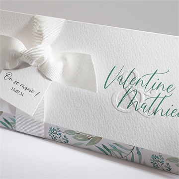 Faire-part mariage délicat pochette - Détail du faire-part